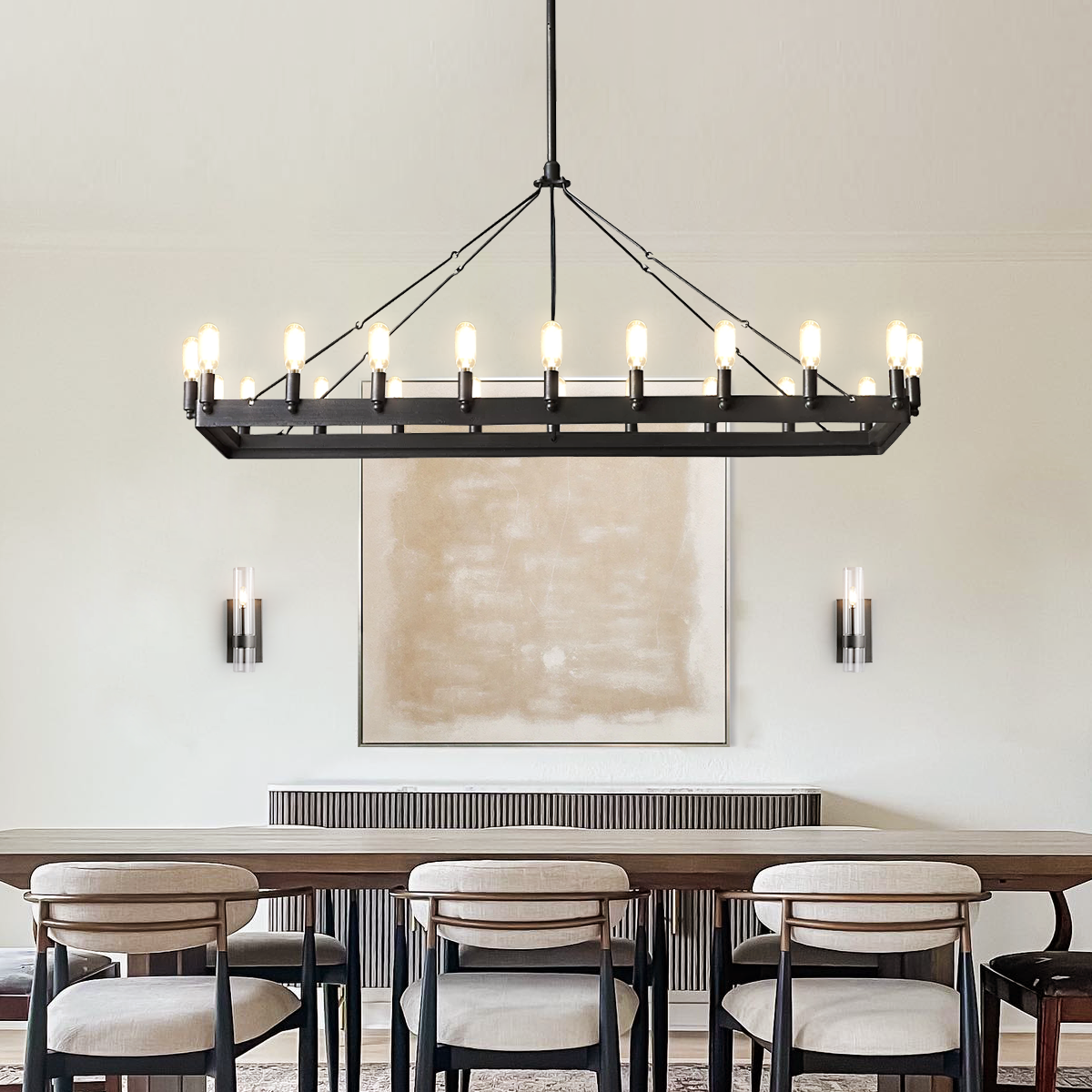 Camino Vintage Filament Rectangular Chandelier