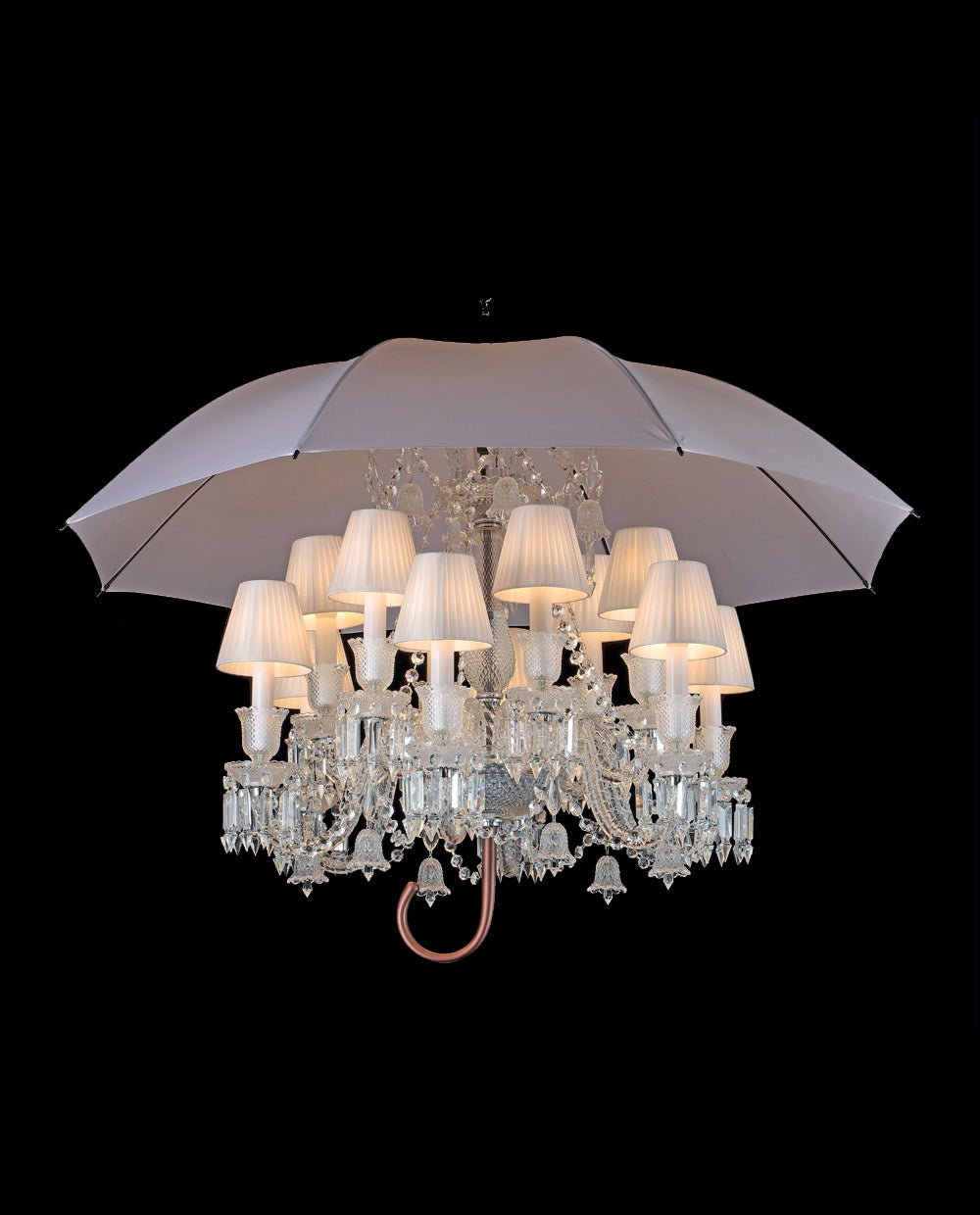 12 Lights Crystal Lighting with Umbrella - Lightings Menu