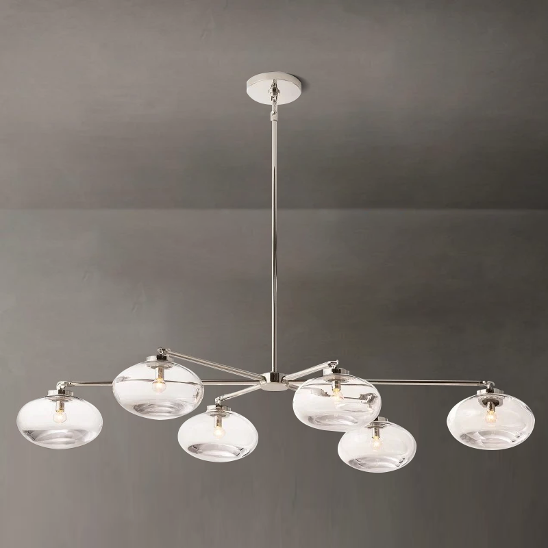 Crebat Clear Glass Mobile Linear Chandelier