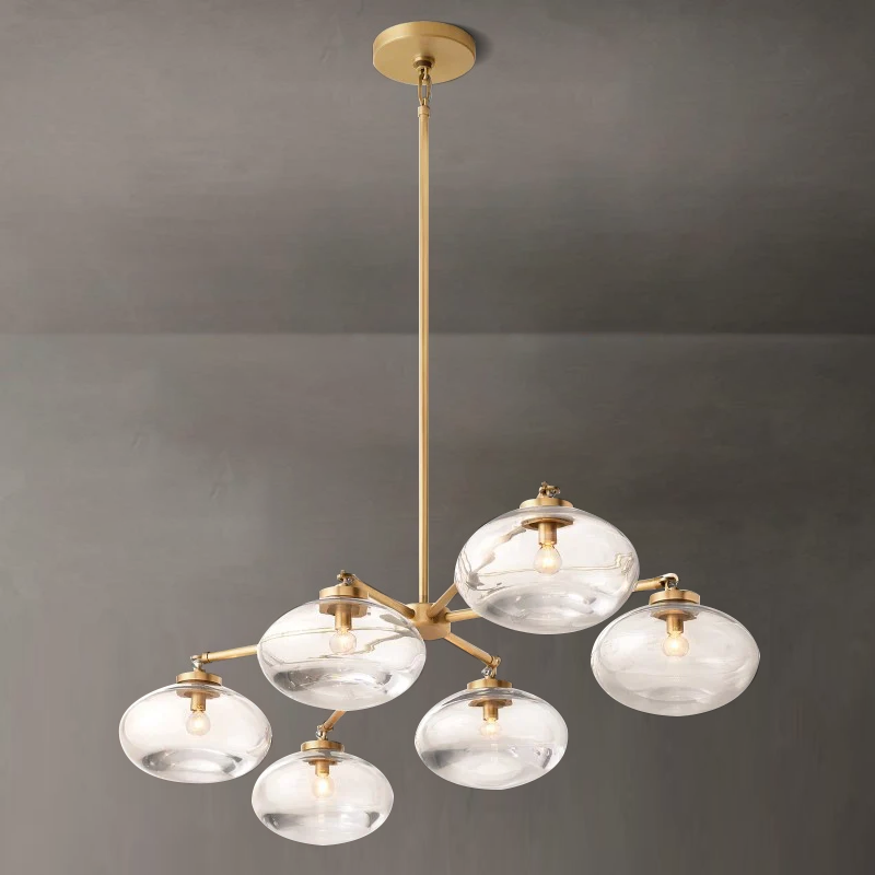 Crebat Clear Glass Mobile Linear Chandelier