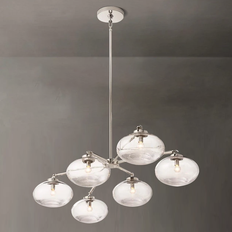 Crebat Clear Glass Mobile Linear Chandelier