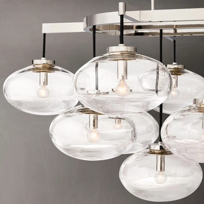 Crebat Clear Glass Linear Chandelier 54"