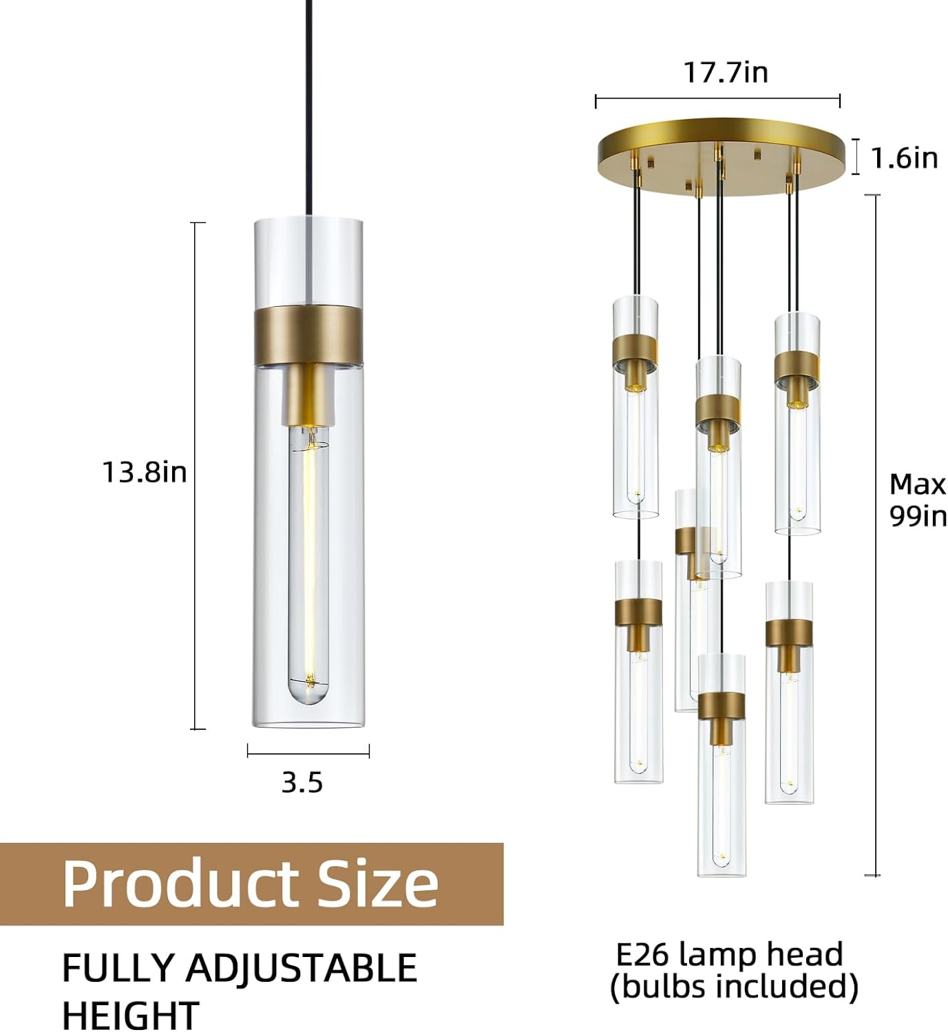 Glass Tube Pendant Light