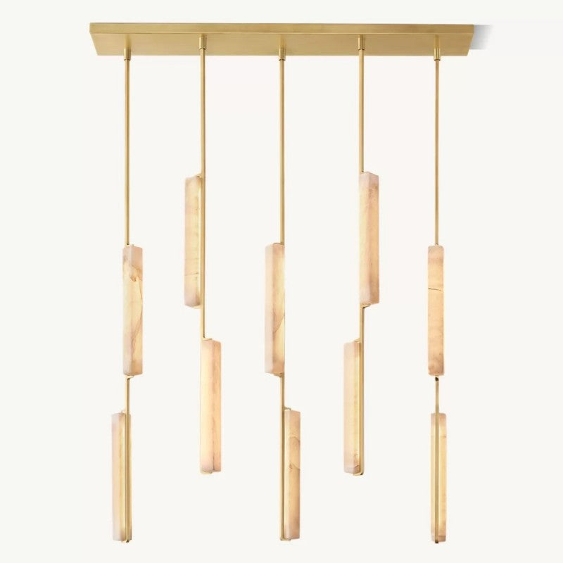 Audon Alabaster Linear Chandelier 54"