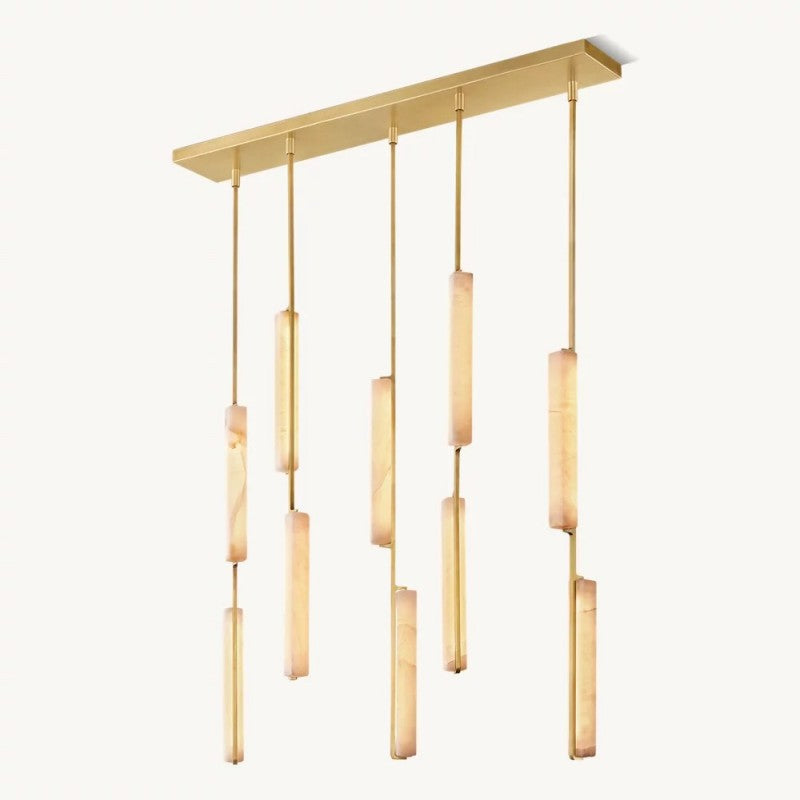 Audon Alabaster Linear Chandelier 54"