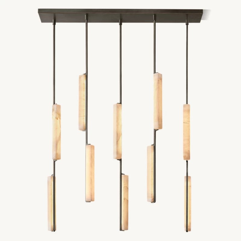 Audon Alabaster Linear Chandelier 54"