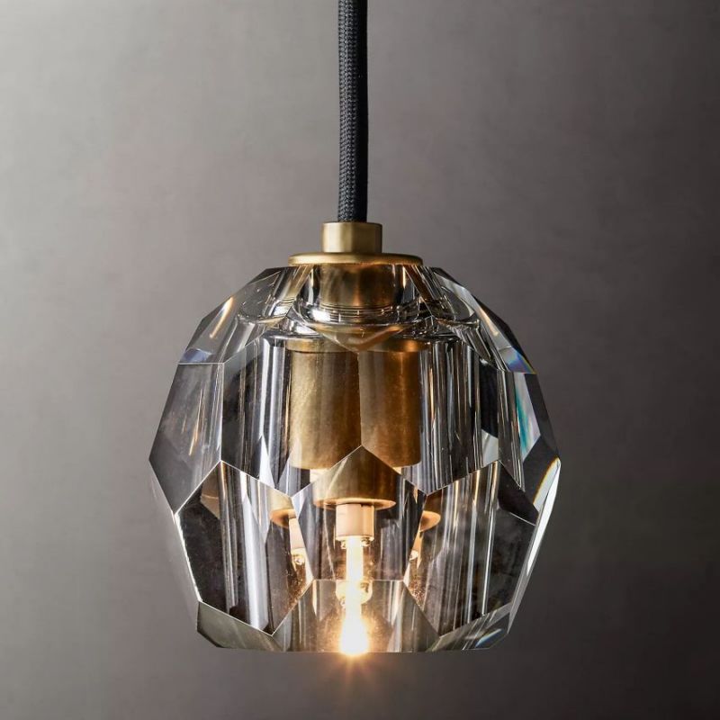 Kalle Smoke Cristal Glass Cord Pendant