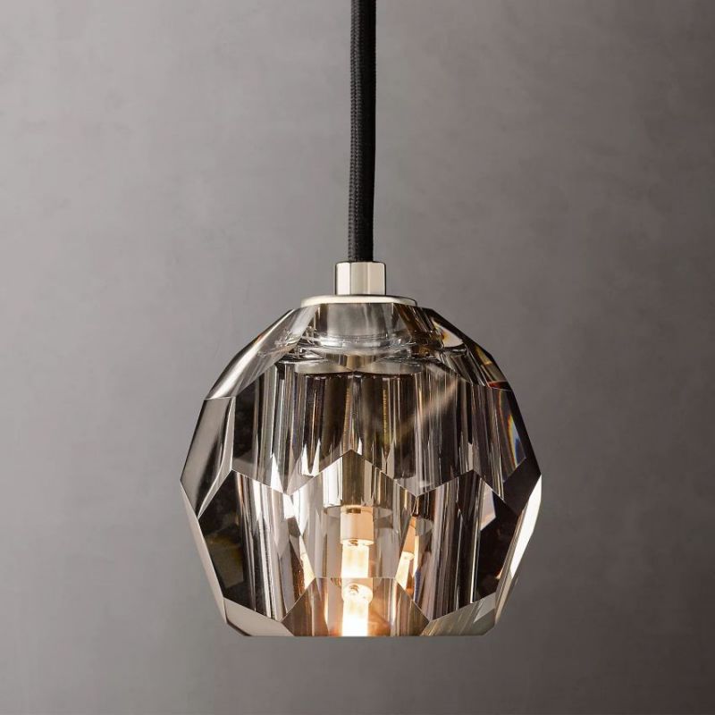 Kalle Smoke Cristal Glass Cord Pendant