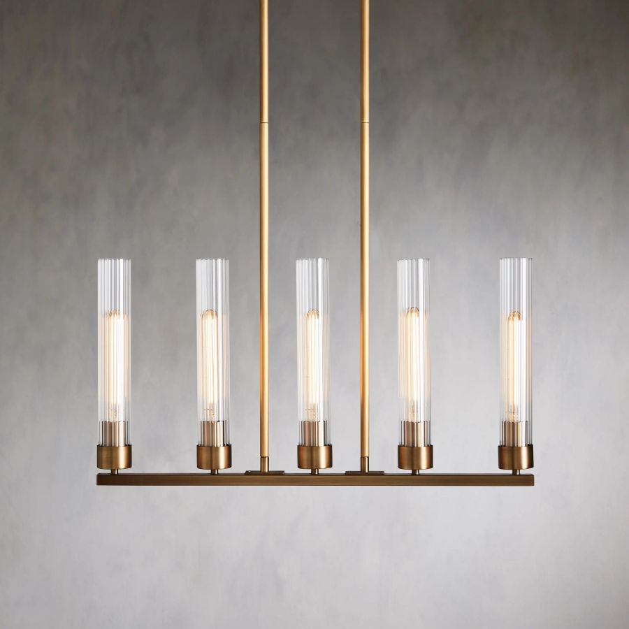 Chgakle Glass Linear Chandelier