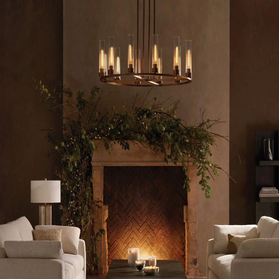 Chgakle Glass Round Chandelier