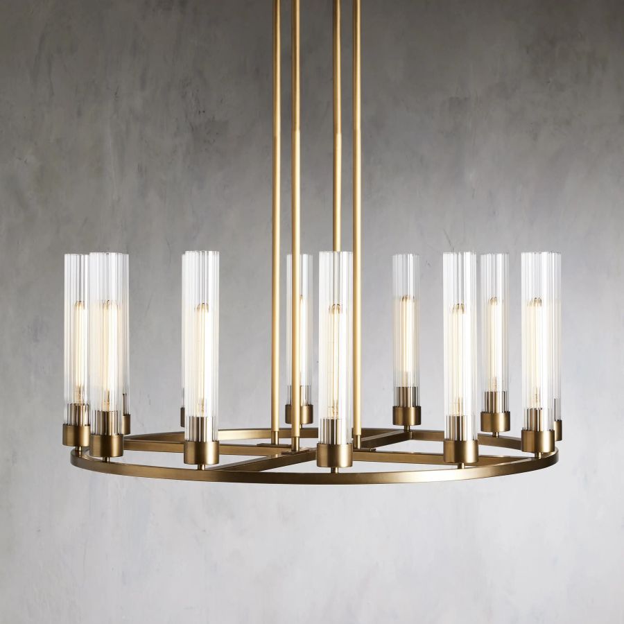 Chgakle Glass Round Chandelier