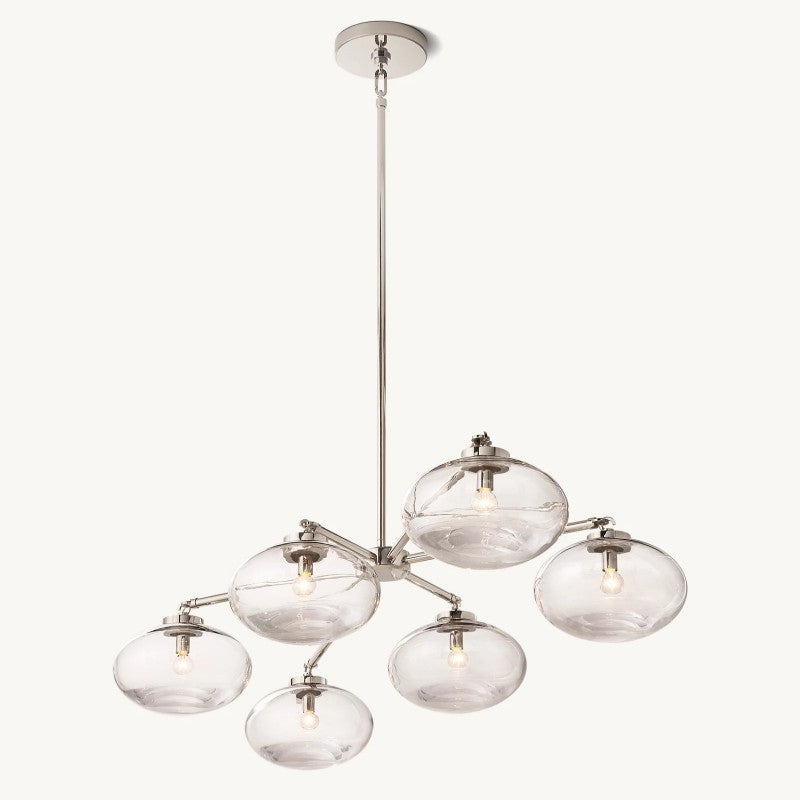 Crebat Clear Glass Mobile Linear Chandelier