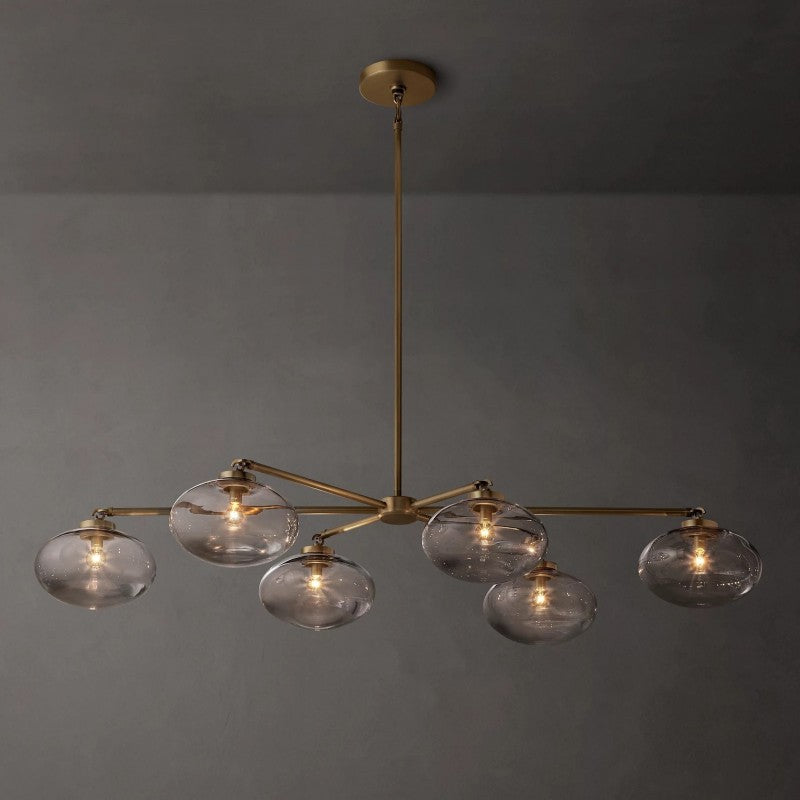 Crebat Clear Glass Mobile Linear Chandelier