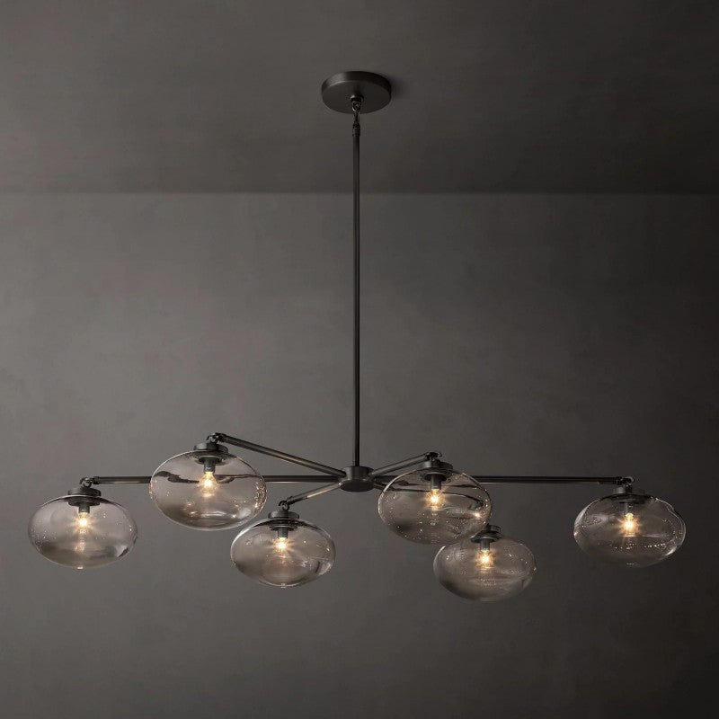 Crebat Clear Glass Mobile Linear Chandelier