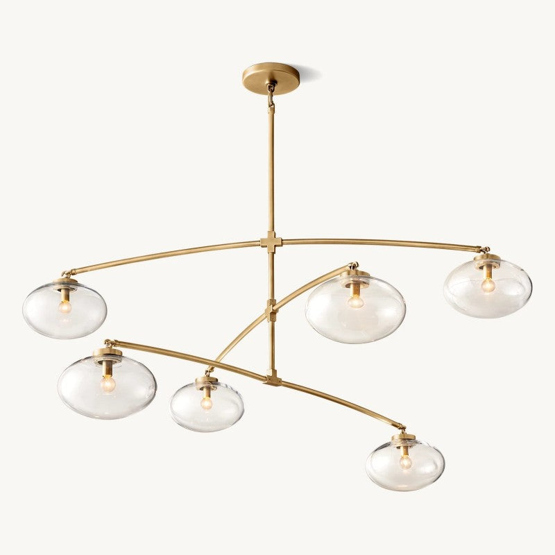 Crebat Clear Glass Mobile Round Chandelier