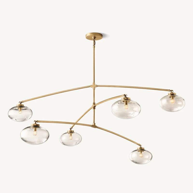 Crebat Clear Glass Mobile Round Chandelier