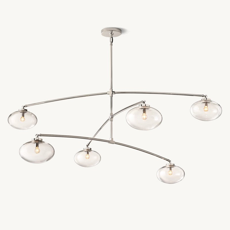 Crebat Clear Glass Mobile Round Chandelier