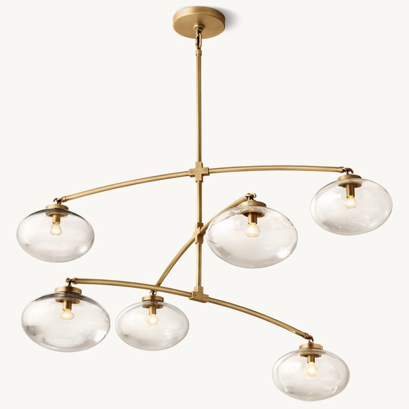 Crebat Clear Glass Mobile Round Chandelier