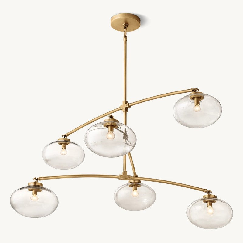 Crebat Clear Glass Mobile Round Chandelier