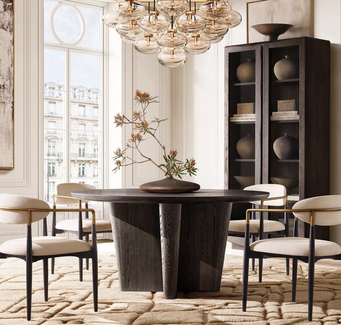 Crebat Clear Glass Round Chandelier 48"