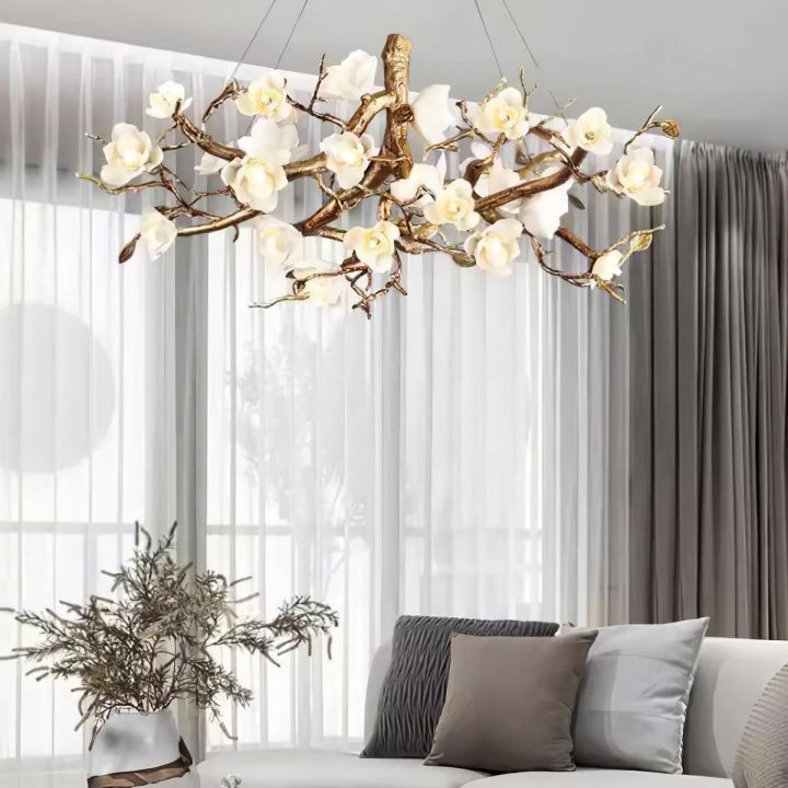 Flower Branch Brass Chandelier
