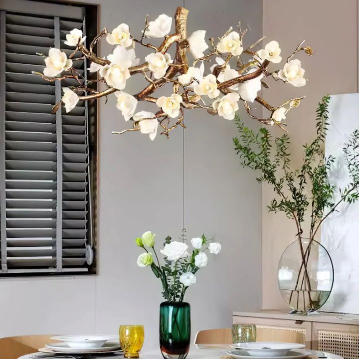 Flower Branch Brass Chandelier