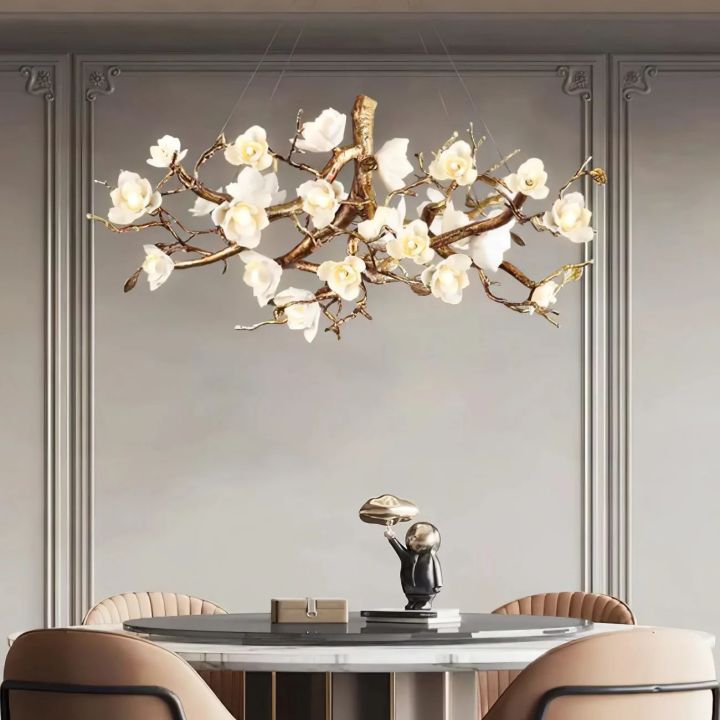 Flower Branch Brass Chandelier