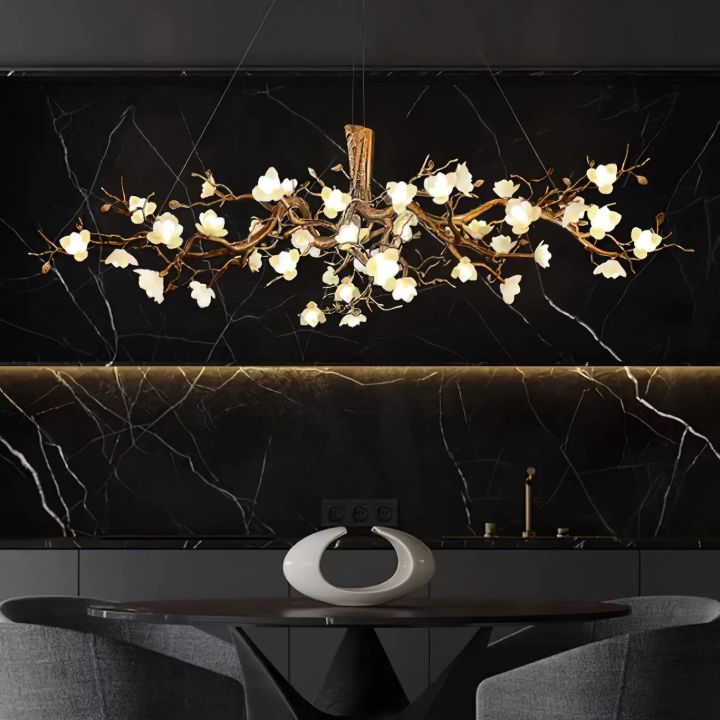 Flower Branch Brass Chandelier