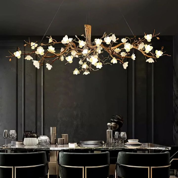 Flower Branch Brass Chandelier