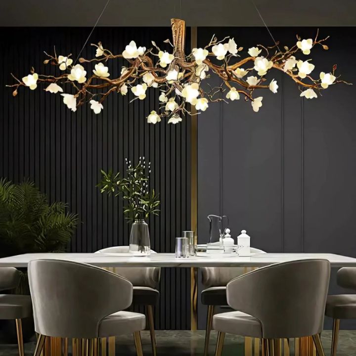 Flower Branch Brass Chandelier