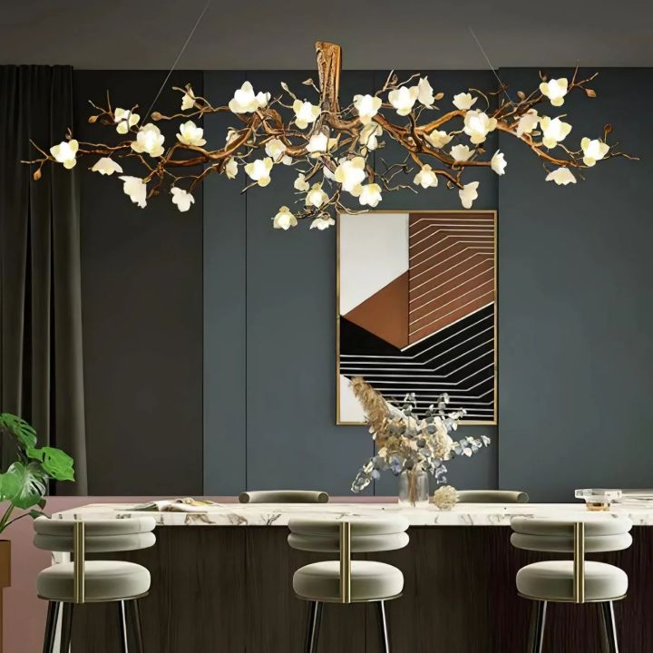 Flower Branch Brass Chandelier