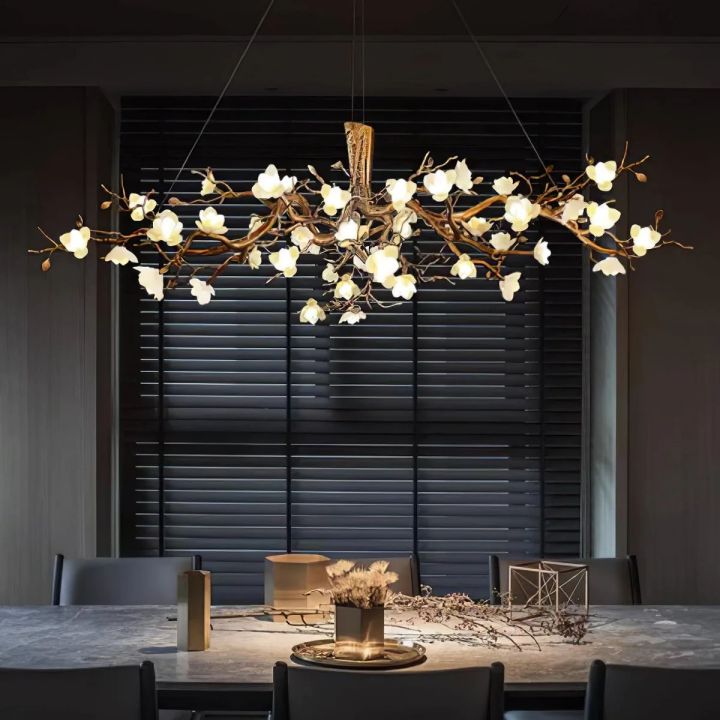 Flower Branch Brass Chandelier