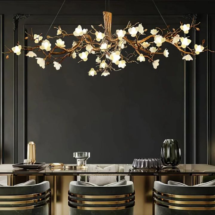 Flower Branch Brass Chandelier