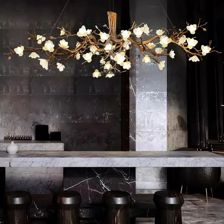 Flower Branch Brass Chandelier