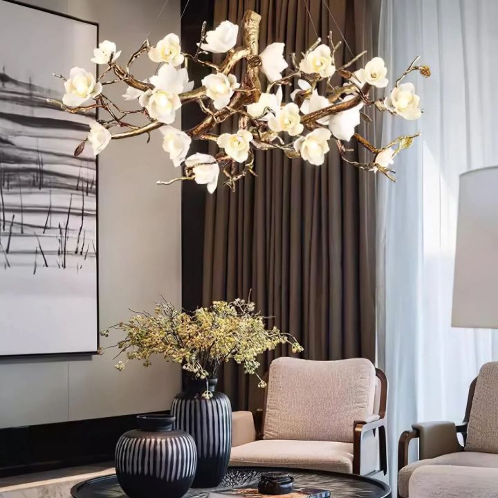 Flower Branch Brass Chandelier