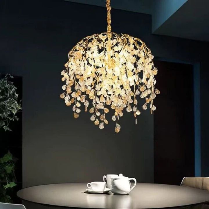 Cdyllic Glass Leaves Chandelier