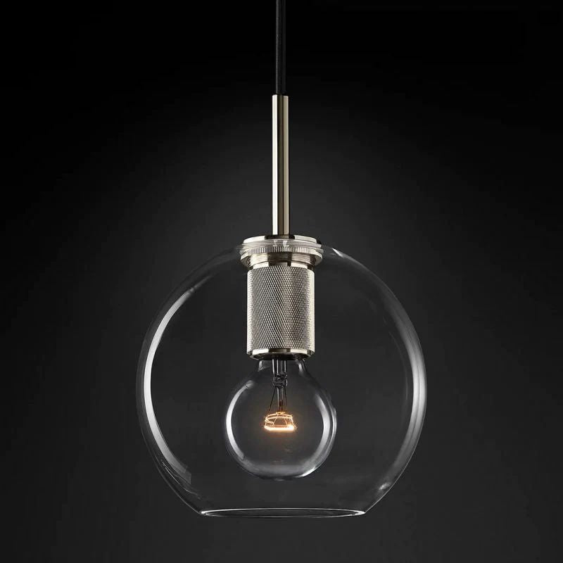 Mechanic Globe Shade Bedroom Pendant Light 8"