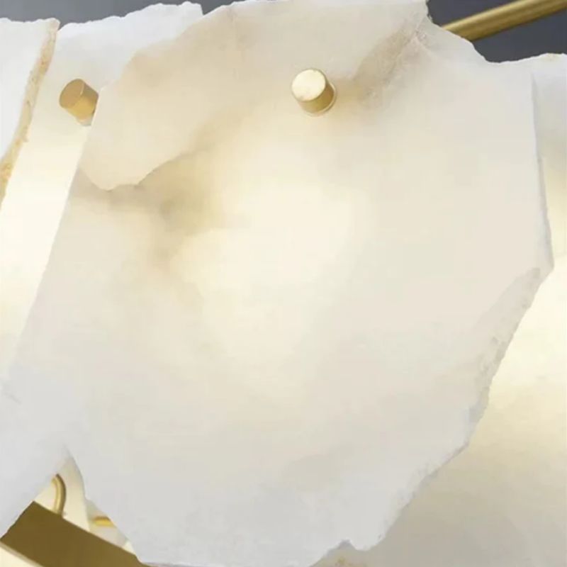 Alabaster Moira Marble Modern Linear Chandelier