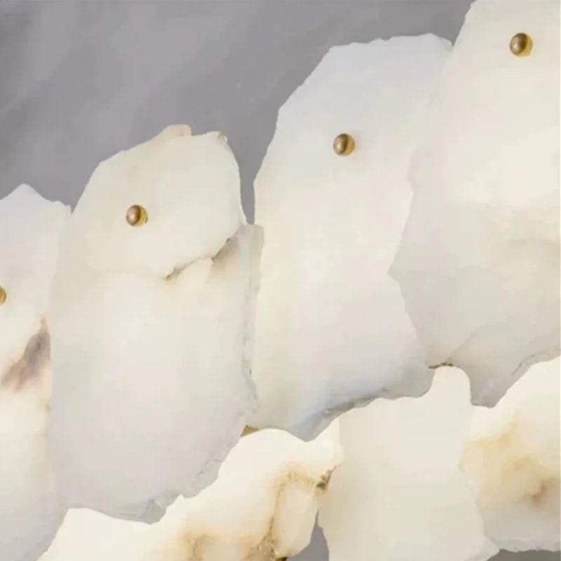 Alabaster Moira Marble Modern Linear Chandelier