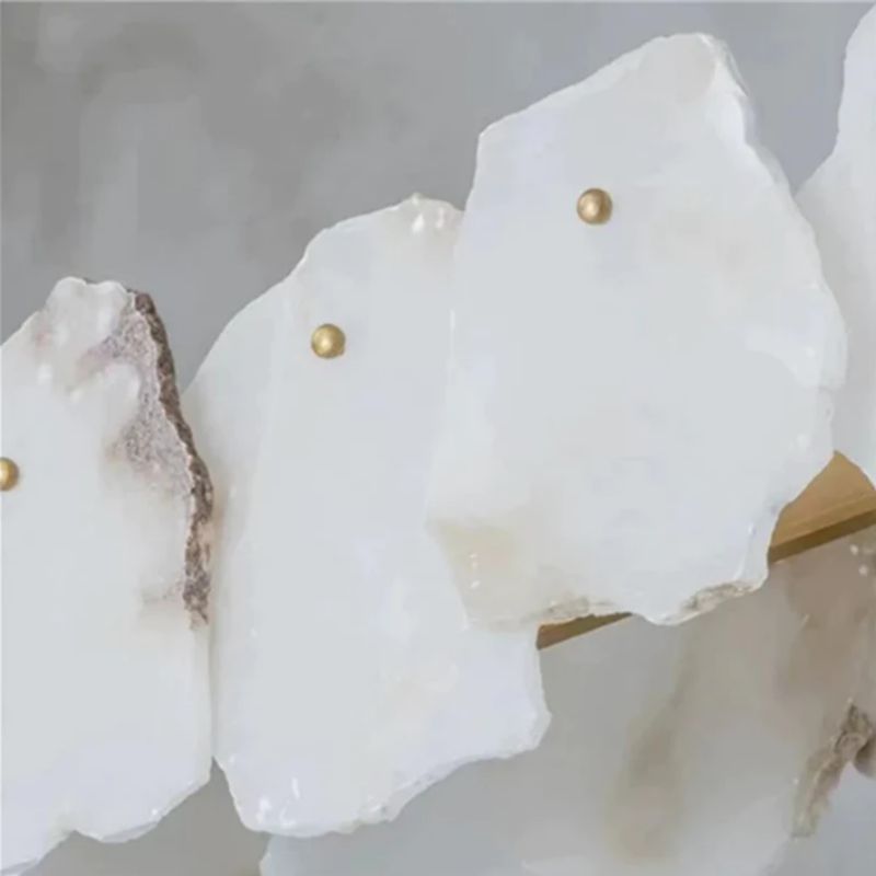 Alabaster Moira Marble Modern Linear Chandelier