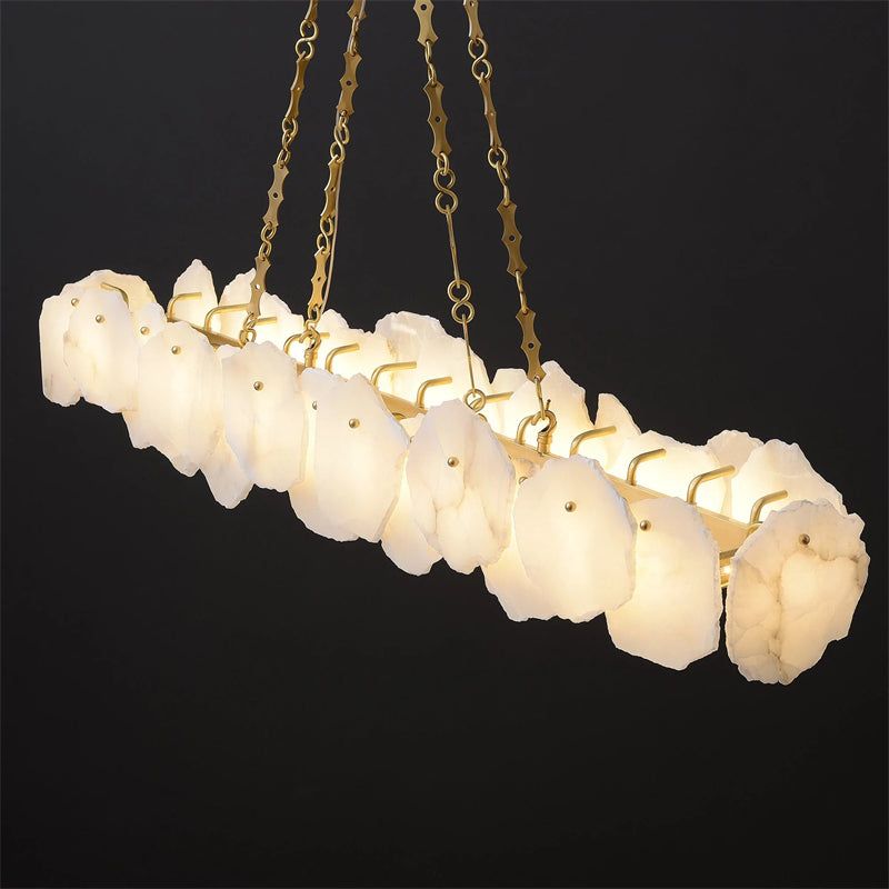 Alabaster Moira Modern Snowflake Linear Chandelier