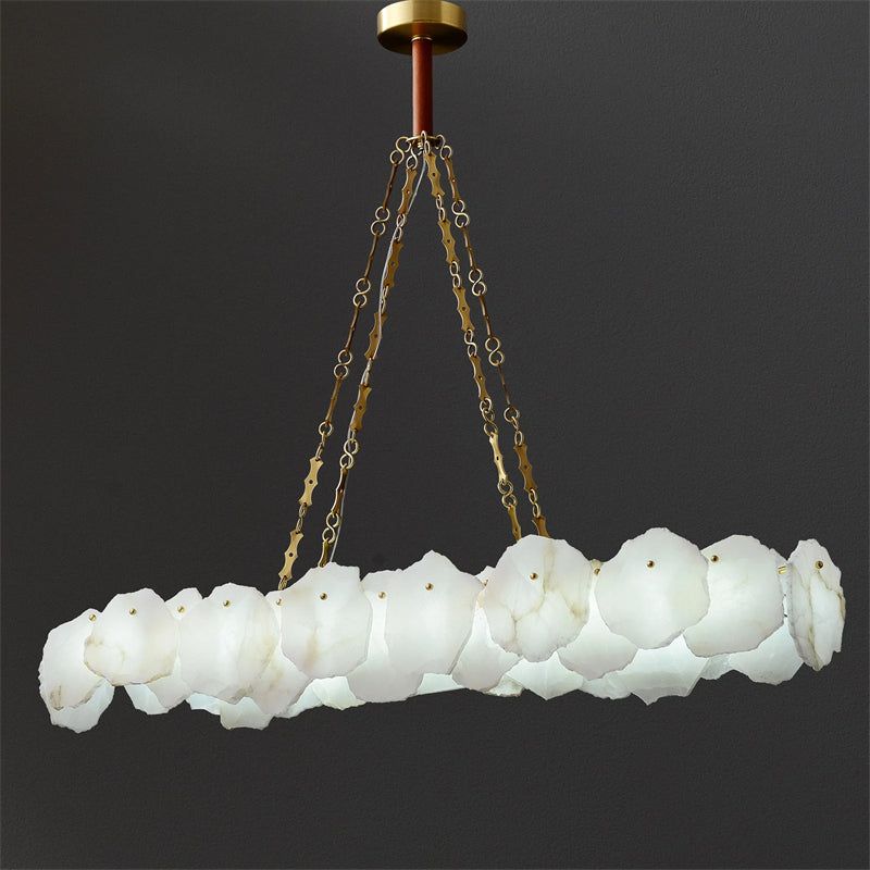 Alabaster Moira Modern Snowflake Linear Chandelier