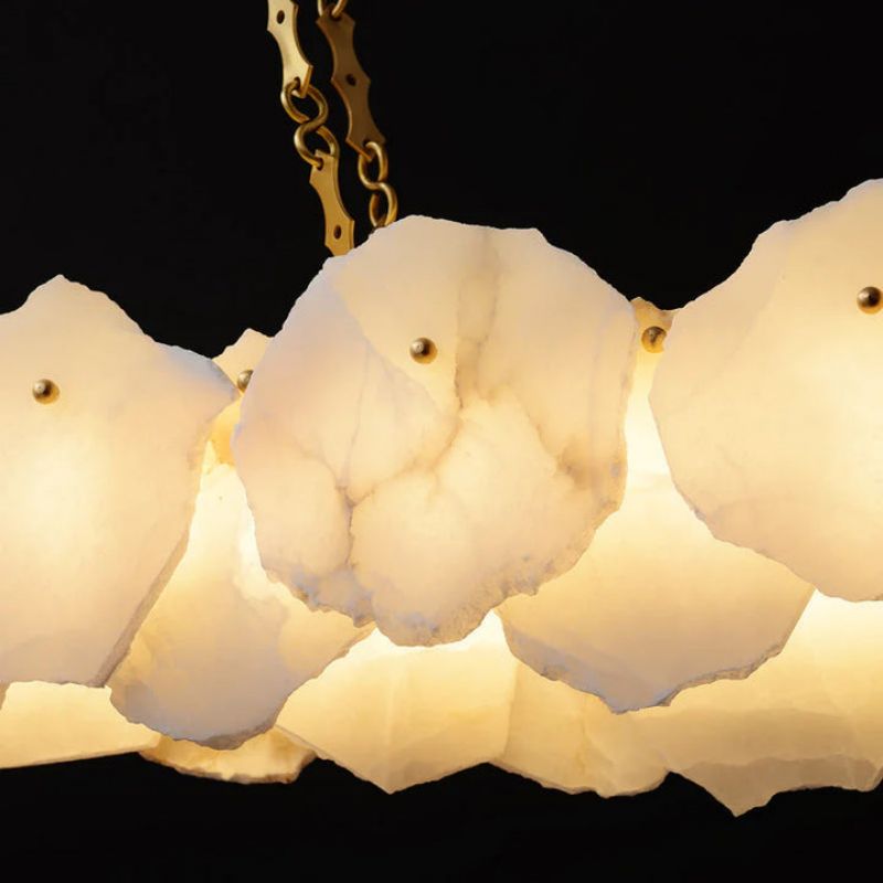Alabaster Moira Modern Snowflake Linear Chandelier