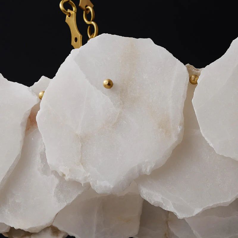 Alabaster Moira Modern Snowflake Linear Chandelier