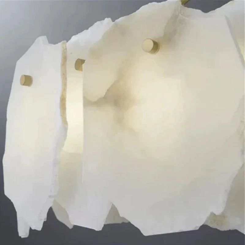 Alabaster Moira Modern Snowflake Round Chandelier