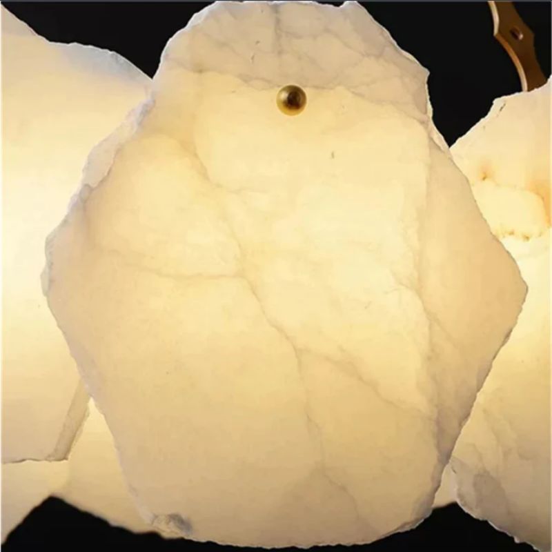 Alabaster Moira Modern Snowflake Round Chandelier