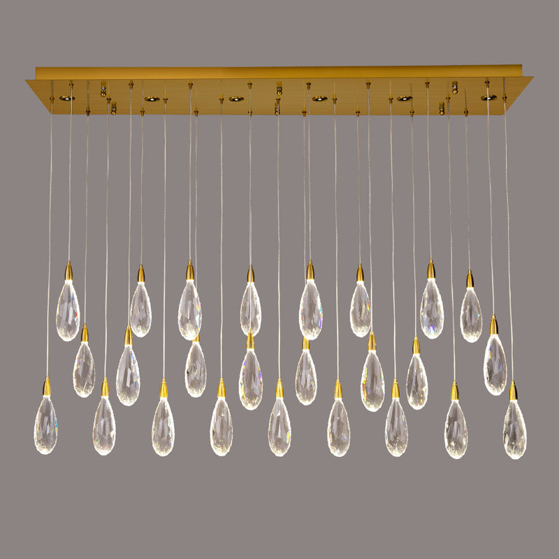 Naleya 31-Light Height Adjustable Rectangle Raindrop Chandelier