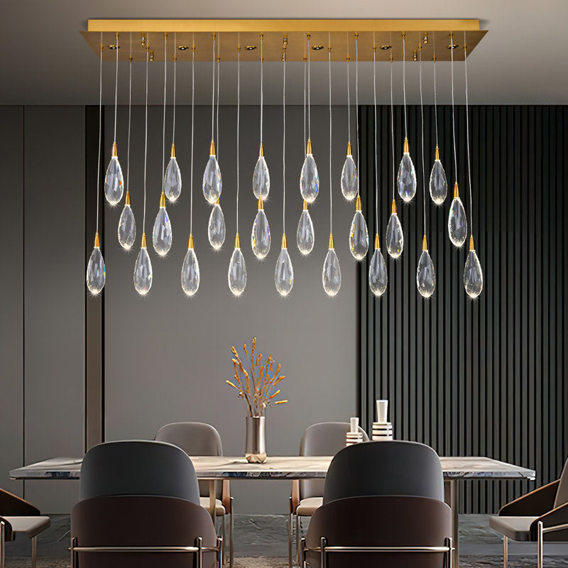 Naleya 31-Light Height Adjustable Rectangle Raindrop Chandelier