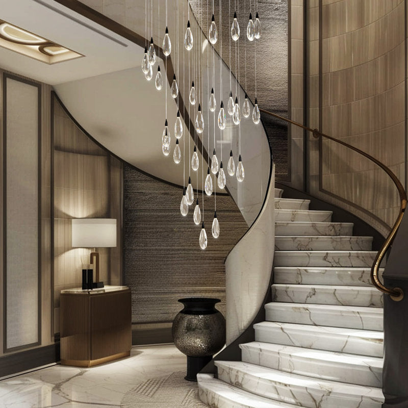 Naleya 43-Light Height Adjustable Round Raindrop Chandelier