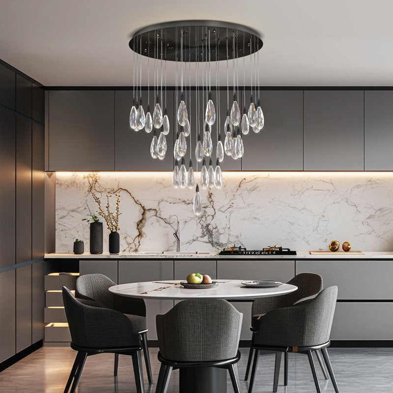 Naleya 43-Light Height Adjustable Round Raindrop Chandelier